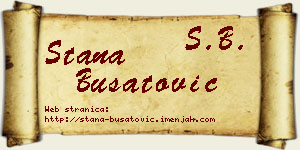 Stana Bušatović vizit kartica